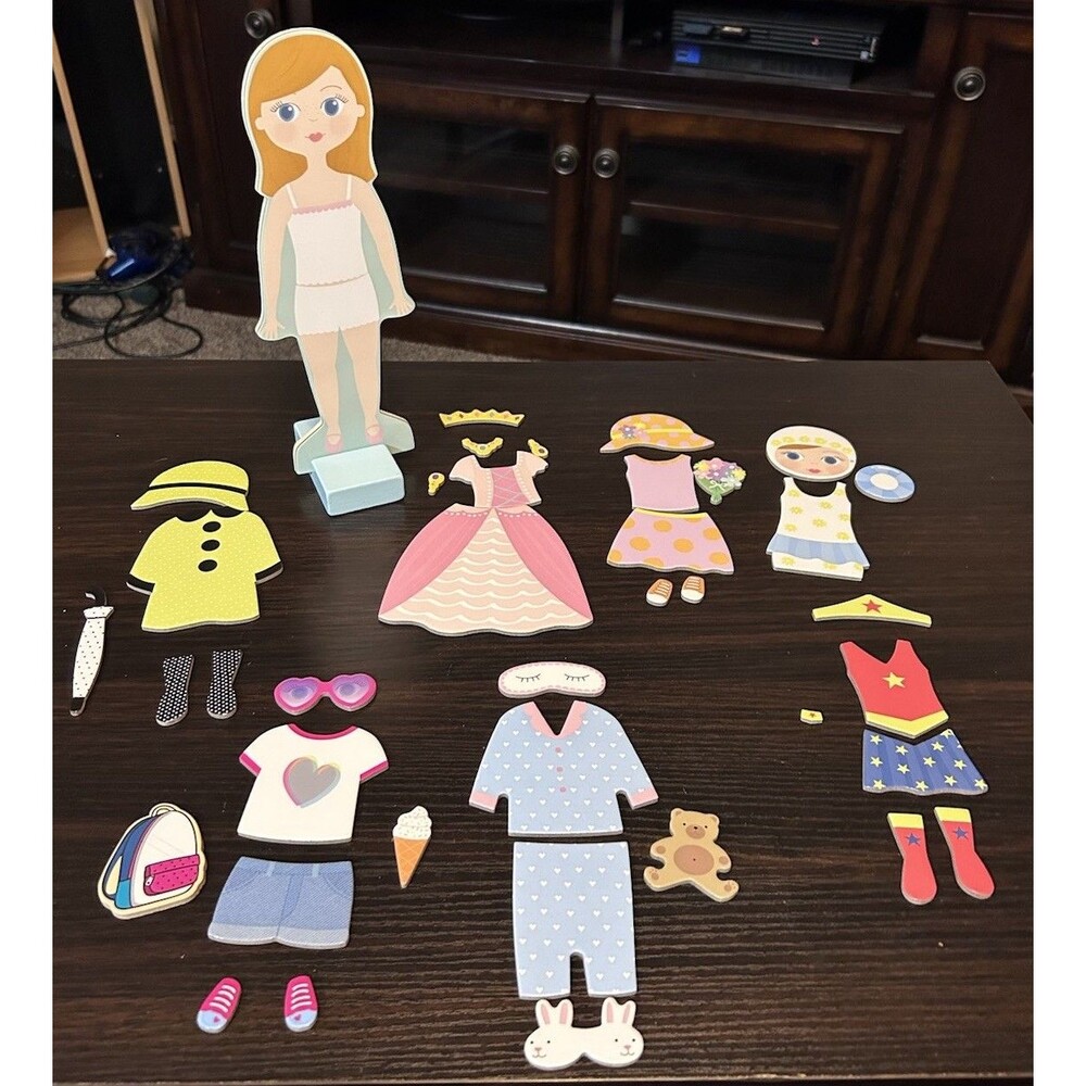 Floss & Rock Elsie Magnetic Dress Up Wooden Doll Play Set Parts Incomplete Toy